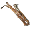 Glaser Bariton Saxophon versilbert, Messingklappen, Mundstck